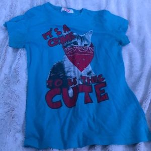 blue kitten shirt